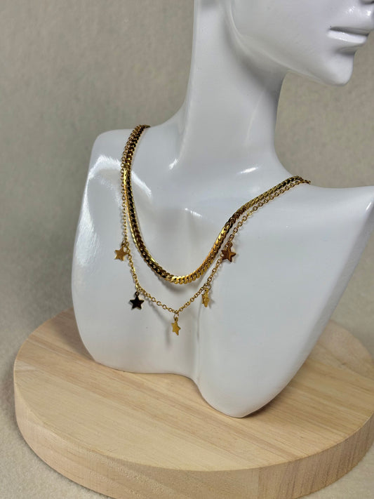 Colar Duplo Estrela